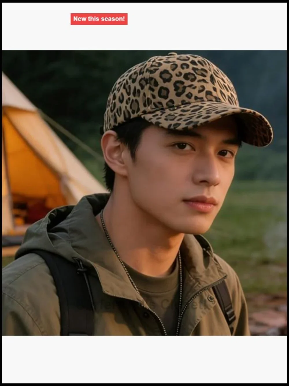 Cotton Leopard Print Adjustable Dad Trucker Hat Sun Protection Golf Cap